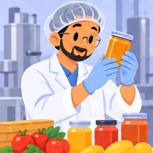 Illustration of a food technologist at work