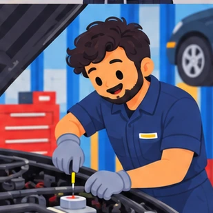 Illustration of a mechanic at work