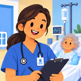 Illustration of a nurse at work