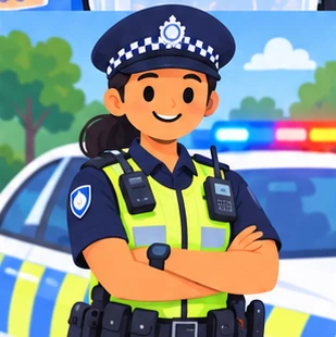 Illustration of a police officer at work