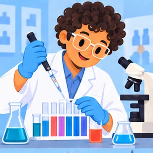 Illustration of a scientist at work