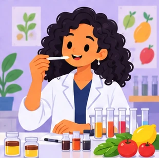 Illustration of a sensory scientist at work