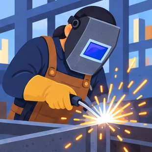 Illustration of a welder at work